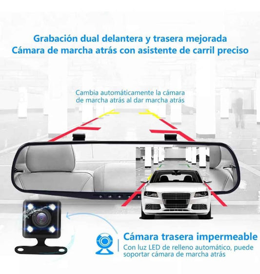ESPEJO RETROVISOR CON CAMARA BLACKBOX DVR