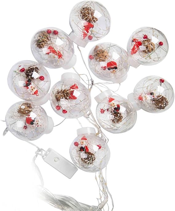 Cortina de Esferas Navideñas con Luces Mágicas