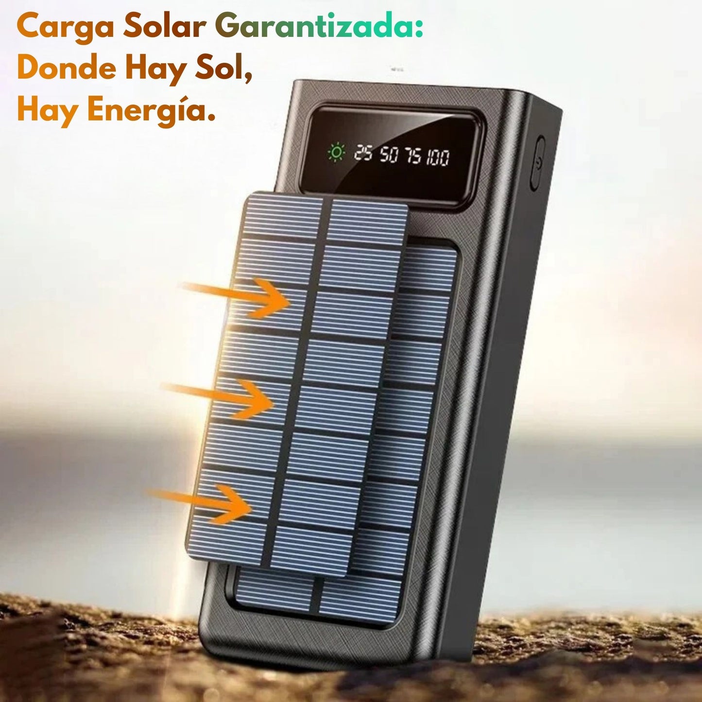 POWER BANK SOLAR CON CABLES INTEGRADOS