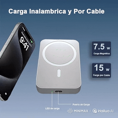 Cargador Inalámbrico Magnético, carga rápida