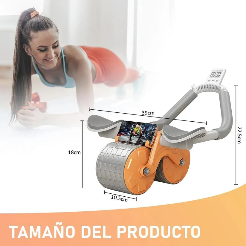 Rodillo Para Abdominales Con Ruedas Dobles Estables Y Soporte Para Teléfono