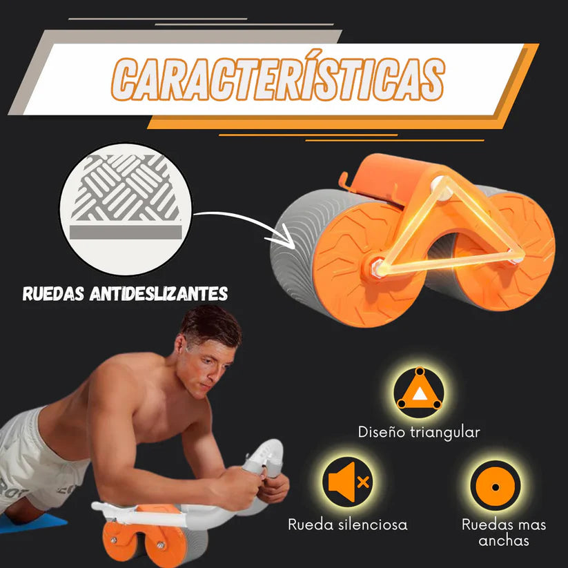 Rodillo Para Abdominales Con Ruedas Dobles Estables Y Soporte Para Teléfono