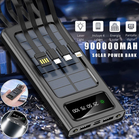 POWER BANK SOLAR CON CABLES INTEGRADOS